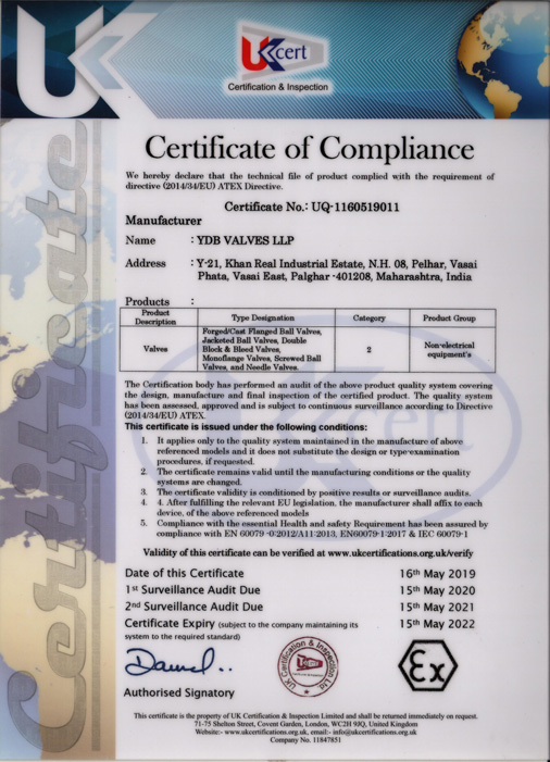 ISO Certified Valves